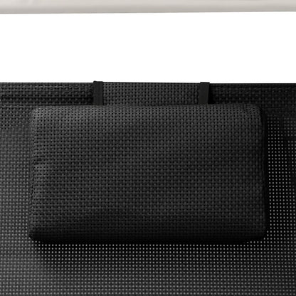 Tumbona Doble Con Toldo Textilene Negro_4