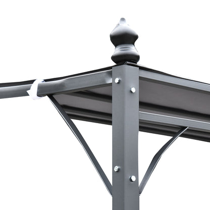Outsunny Pérgola De Jardín 3x3m Cenador Con 16 Orificios De Drenaje Para Patio_5