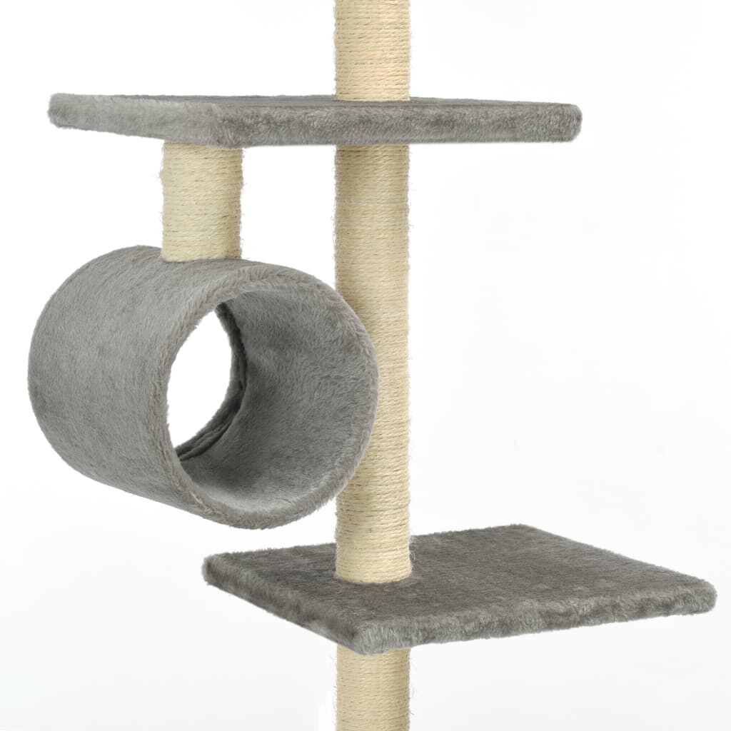 Vidaxl Rascador Para Gatos Con Poste Rascador De Sisal 260 Cm Gris_4