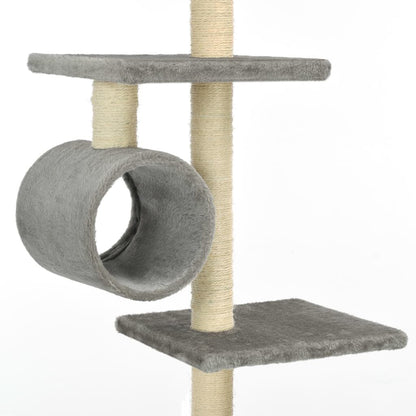 Vidaxl Rascador Para Gatos Con Poste Rascador De Sisal 260 Cm Gris_4