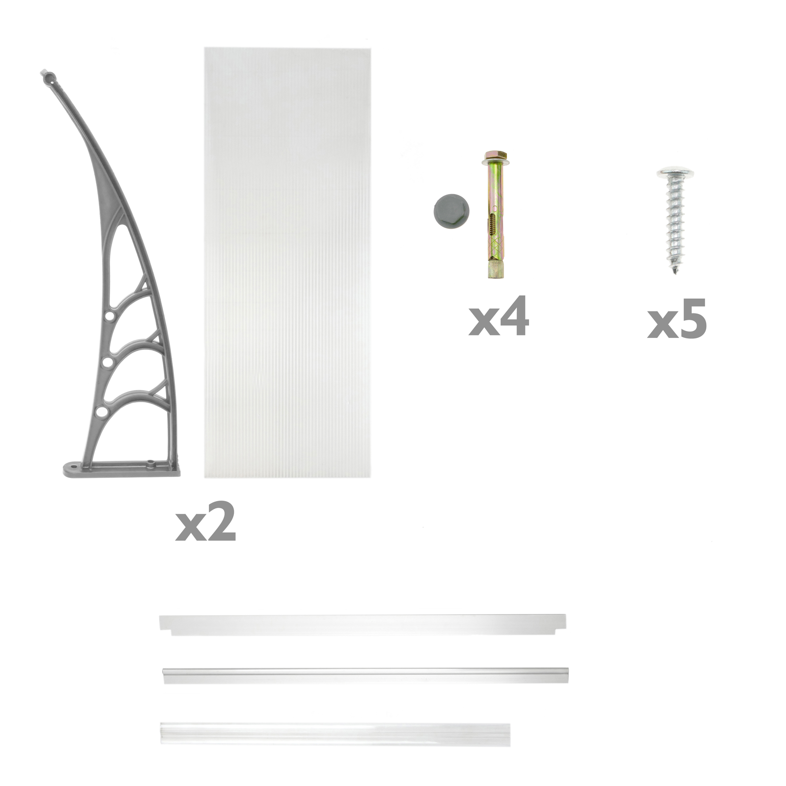 Tejadillo De Protección 120x80cm Marquesina Para Puertas Y Ventanas Gris_4