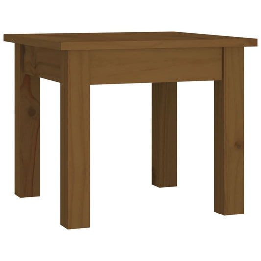 Mesa De Centro Madera Maciza De Pino Marrón Miel 35x35x30 Cm_0