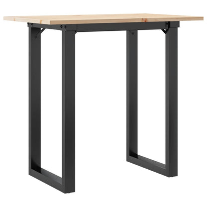 Mesa De Comedor Marco O Madera Maciza Pino Y Acero 80x50x75 Cm_0