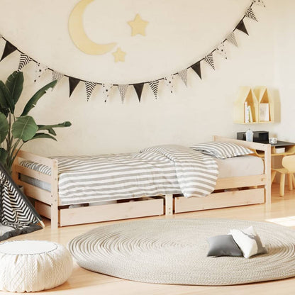 Vidaxl Estructura De Cama Para Niños Con Cajones Madera Pino 90x200 Cm_1