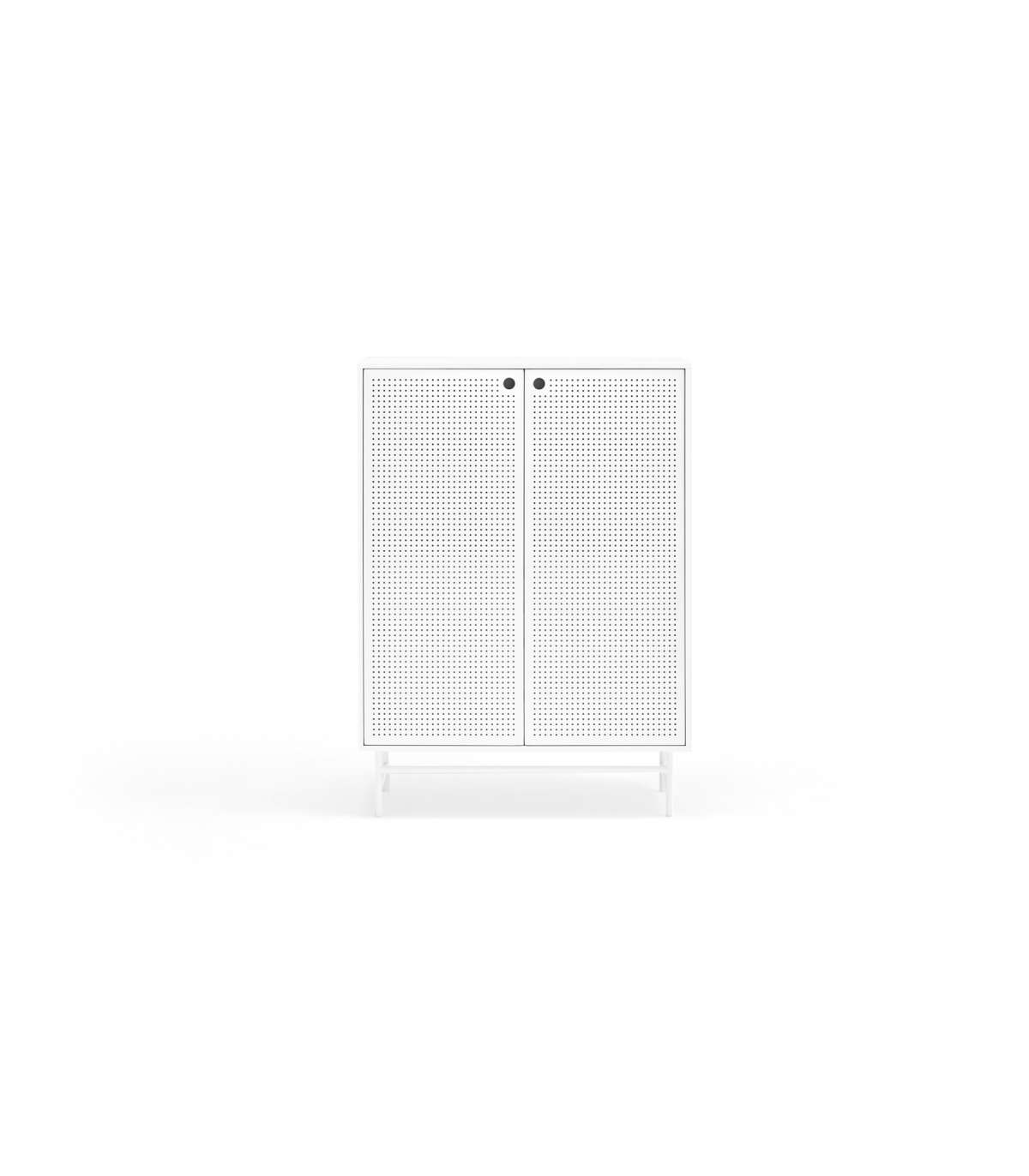 Mueble Auxiliar Modelo Punto 2 Puertas 4 Cajones Interiores Acabado Blanco, 45cm(ancho) 13_0