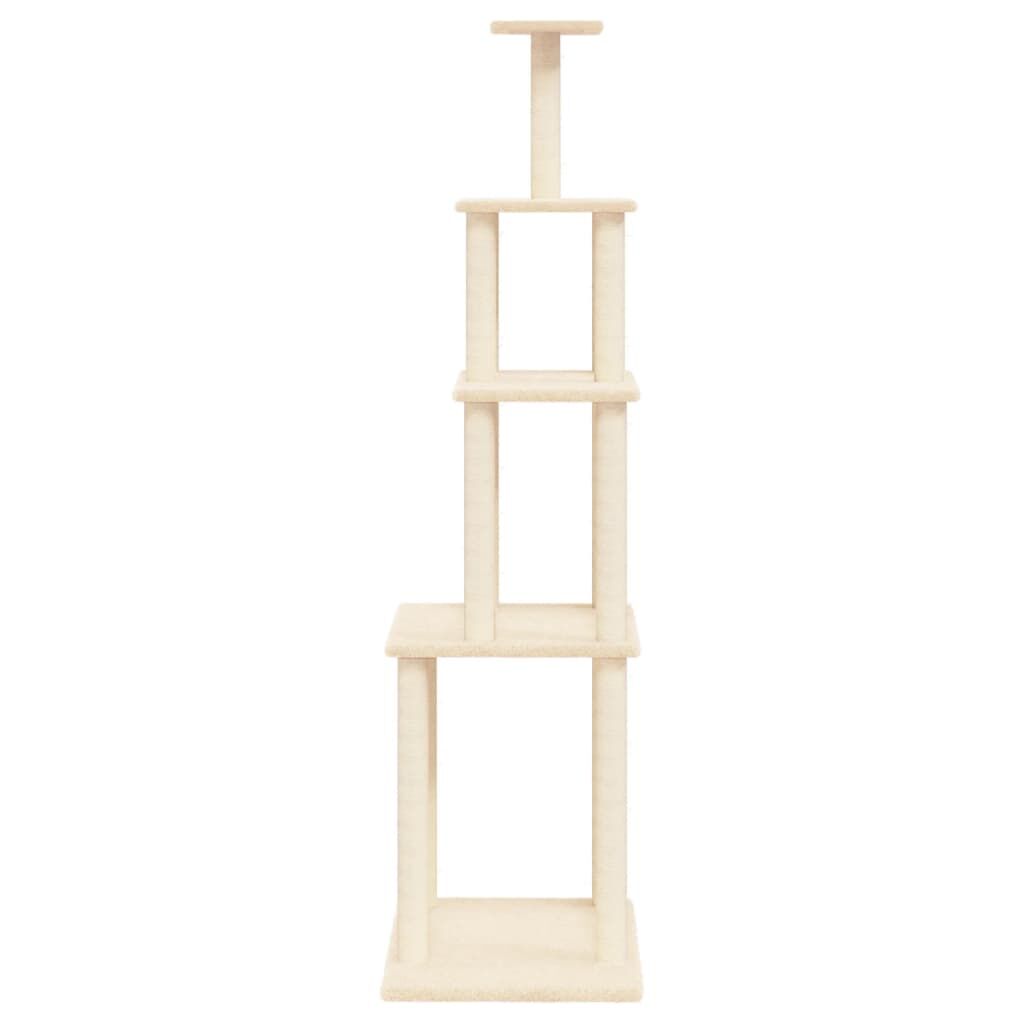 Vidaxl Rascador Para Gatos Con Postes De Sisal Color Crema 183 Cm_3
