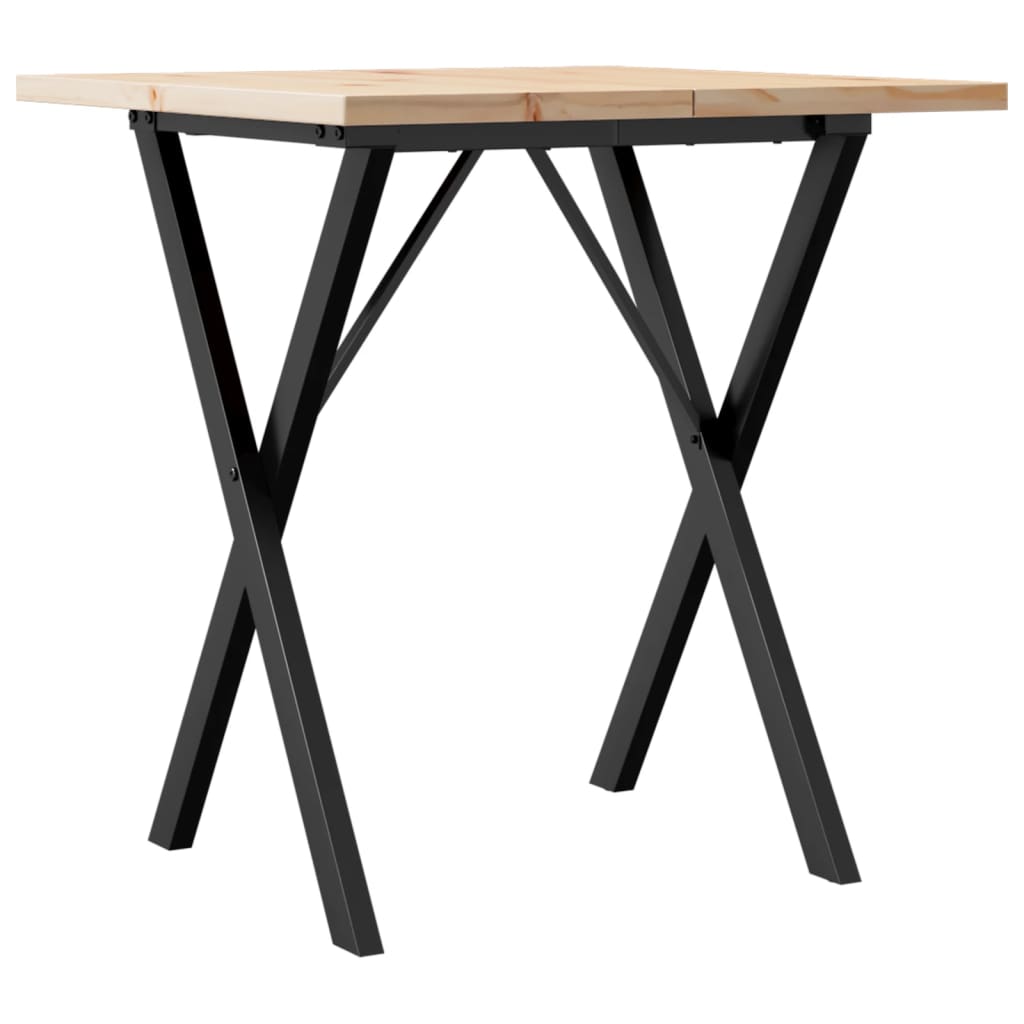 Mesa De Comedor Marco X Madera Maciza Pino Y Acero 60x60x75,5cm_0