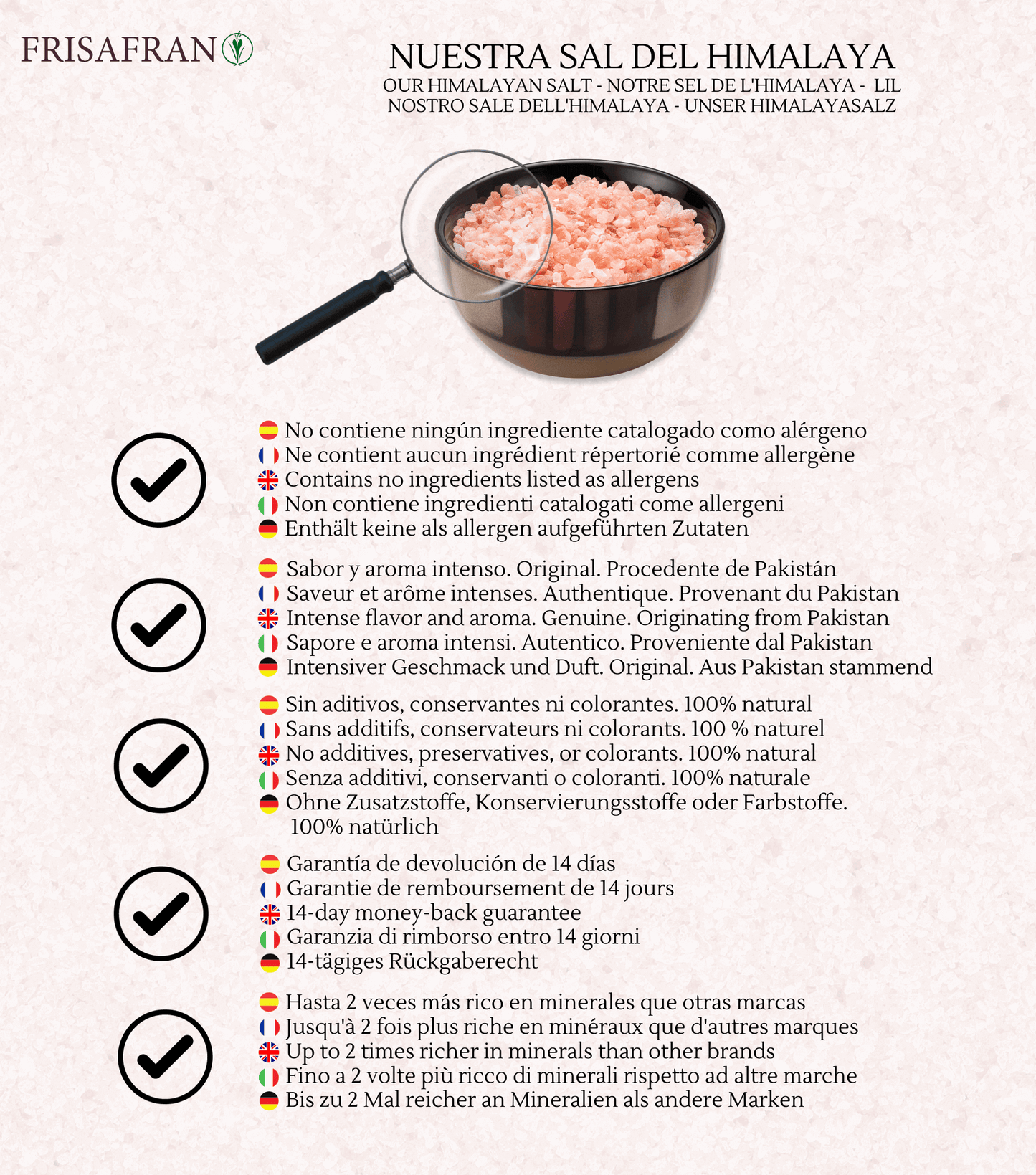 Sal Rosa Del Himalaya Gruesa - Calidad Y Sabor | Frisafran