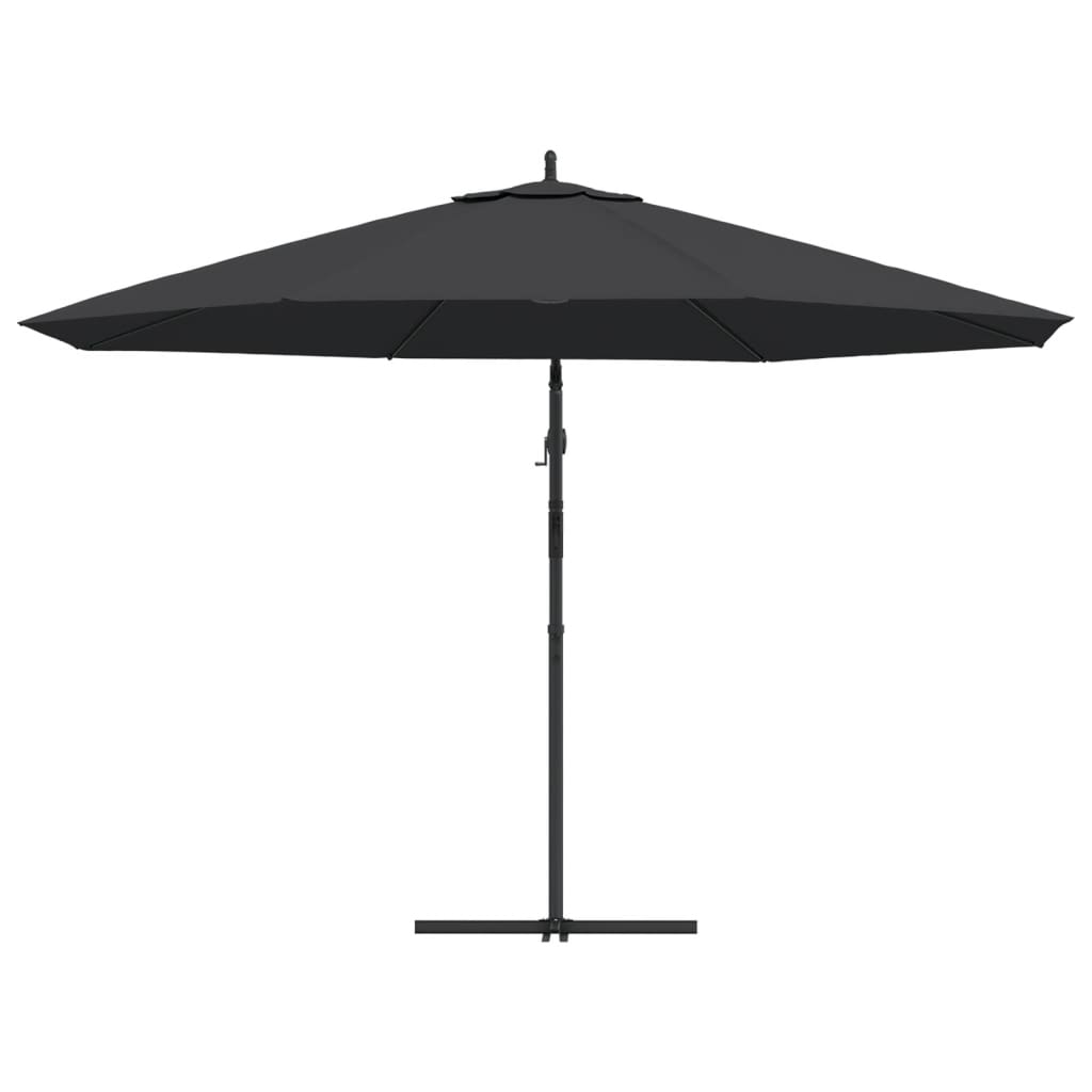 Sombrilla Voladiza De Jardín Con Poste De Aluminio Negro 350 Cm_3