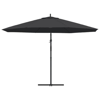 Sombrilla Voladiza De Jardín Con Poste De Aluminio Negro 350 Cm_3