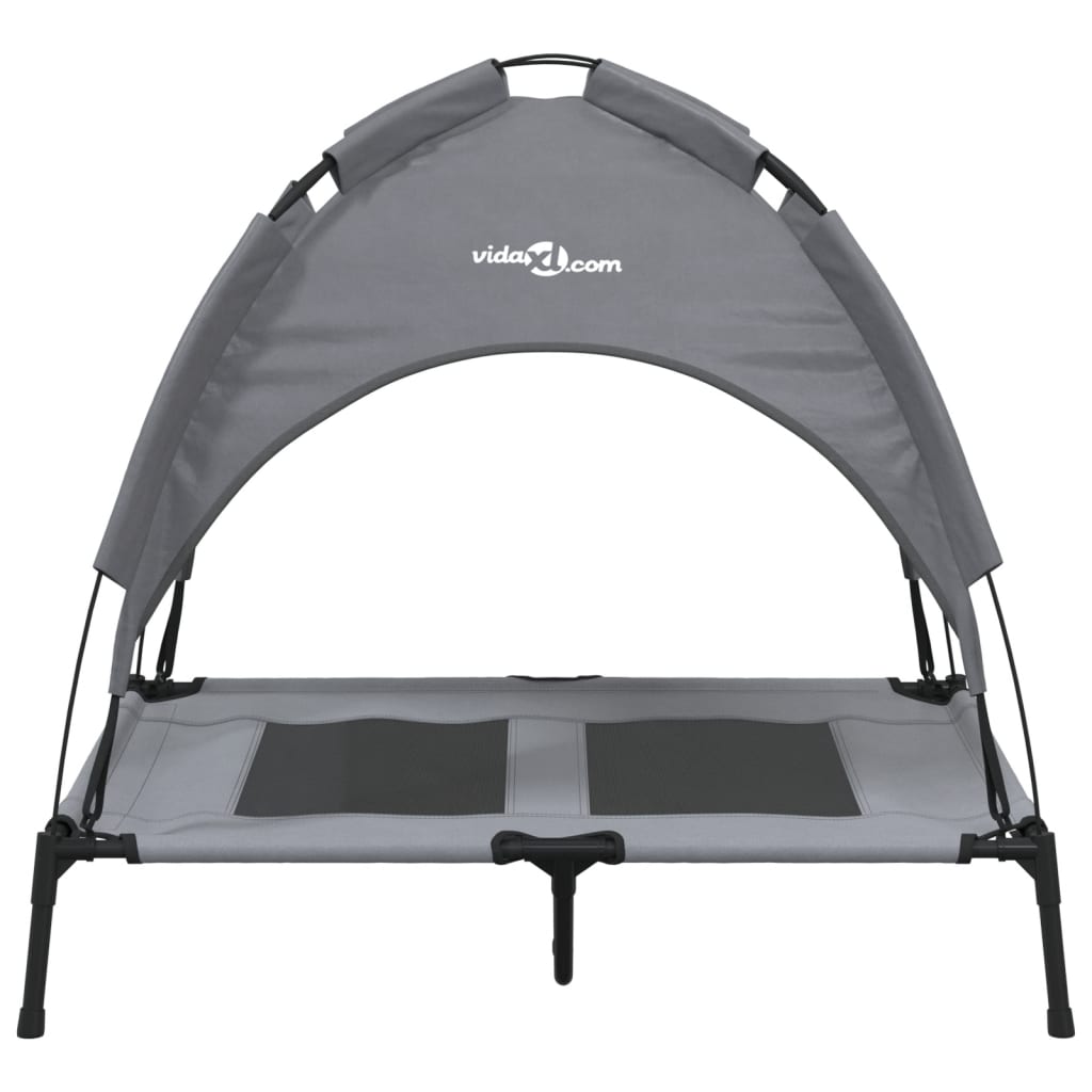 Cama Para Perros Con Dosel Antracita Tela Oxford Y Acero / Vetonek_3