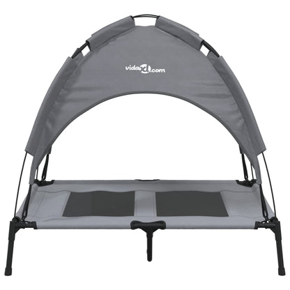 Cama Para Perros Con Dosel Antracita Tela Oxford Y Acero / Vetonek_3