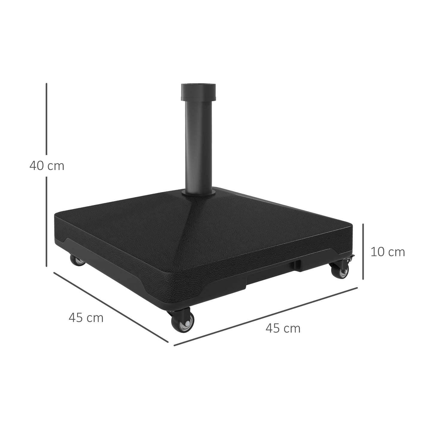 Outsunny Base Para Sombrilla Con Ruedas Rellenable Con Agua 17kg O Arena 21kg_2