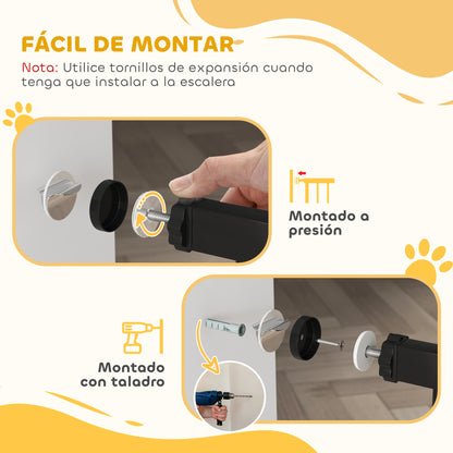 Pawhut Barrera De Seguridad Extensible Puertas Escaleras Metálica Para Perros_5