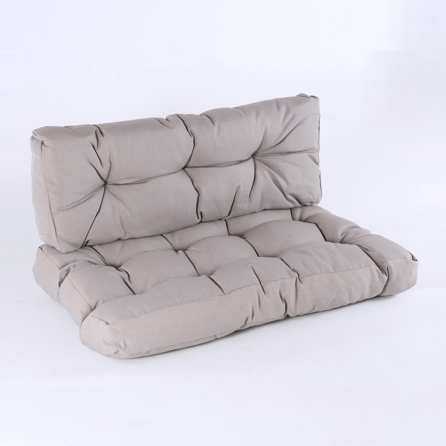 Cojines Para Palets, Cojín De Asiento 80x120x16 Cm + Cojín Respaldo 42x120x16 Cm, Lux Color Cappuccino, Repelente Al Agua_2