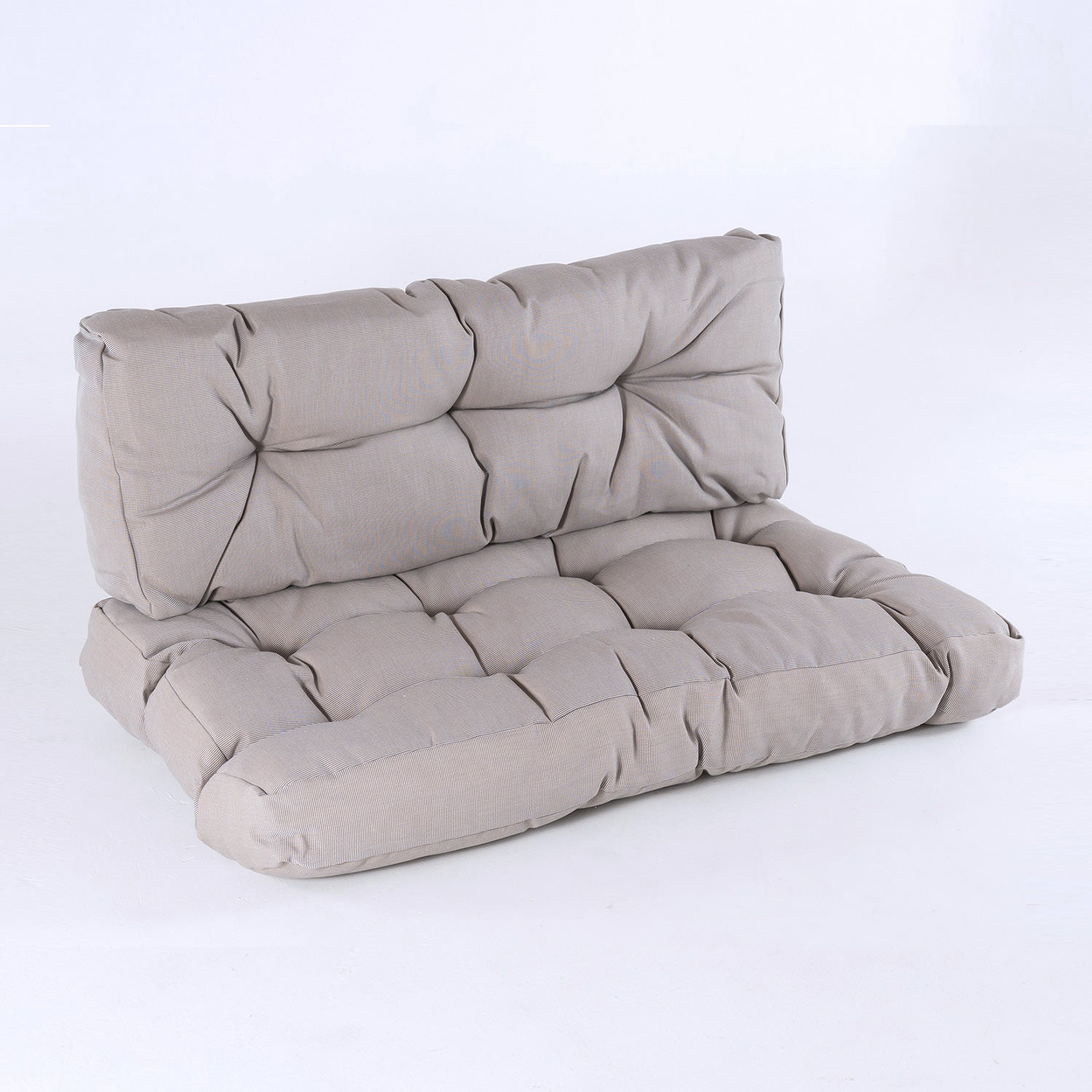 Cojines Para Palets, Cojín De Asiento 80x120x16 Cm + Cojín Respaldo 42x120x16 Cm, Lux Color Cappuccino, Repelente Al Agua_2