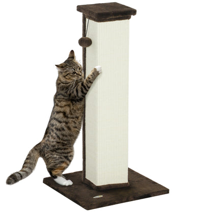Pawhut Poste Rascador Para Gatos Altura 81 Cm Con Poste De Yute Y Bola Colgante_0