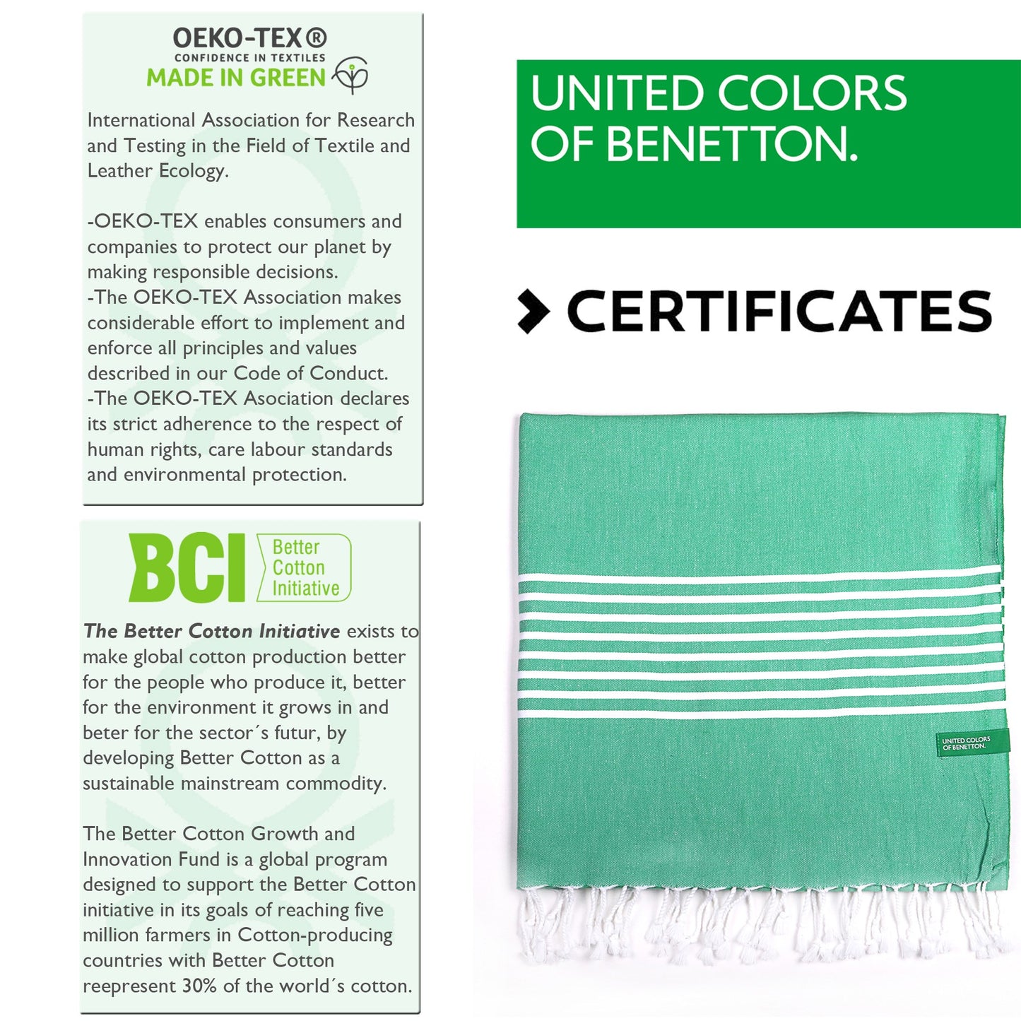 Set 2 Toallas Benetton Hamman 80x165cm 170gsm 100%algodon Verde Casa Benetton_3