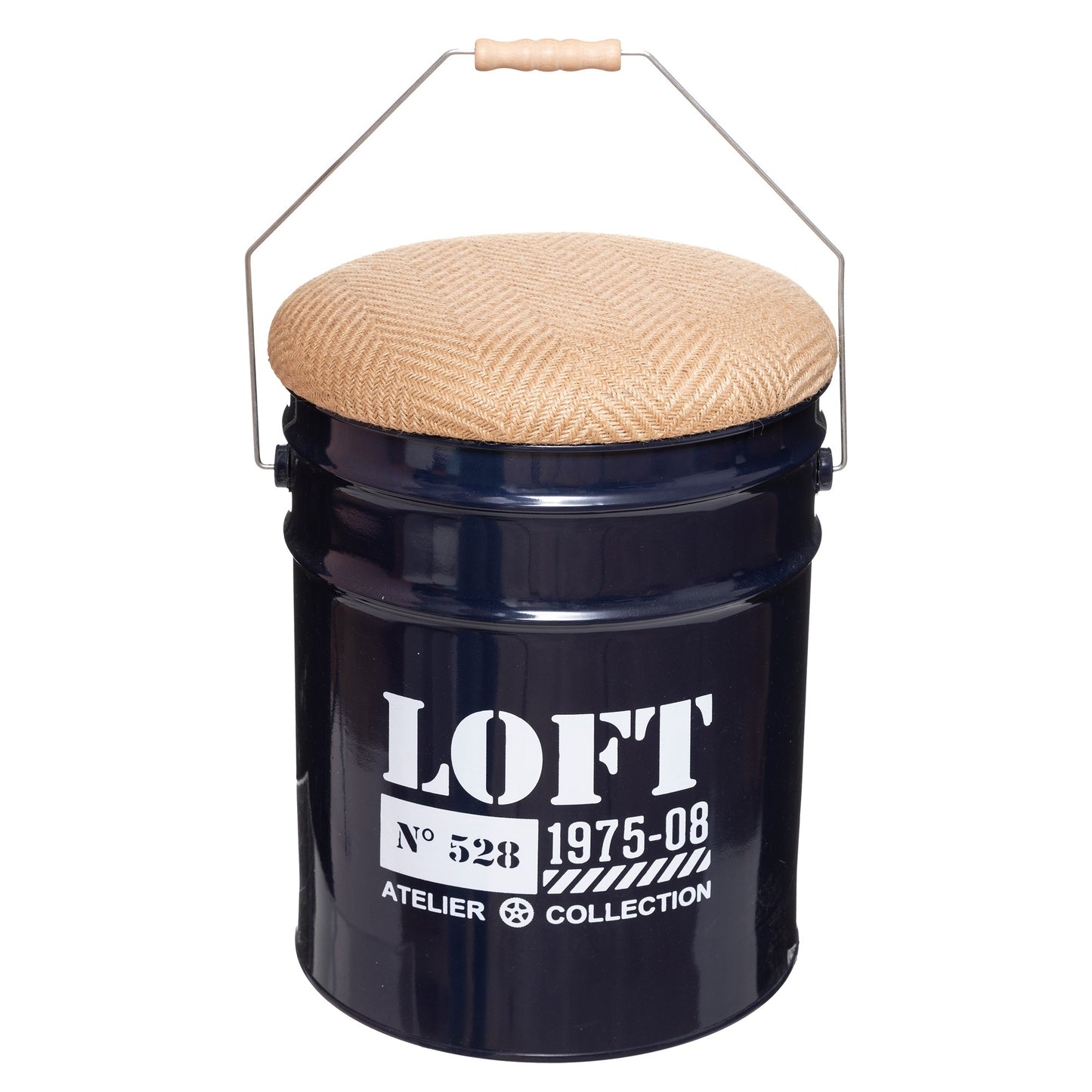 Juego De 2 Pufs Canister alfred Metal_2