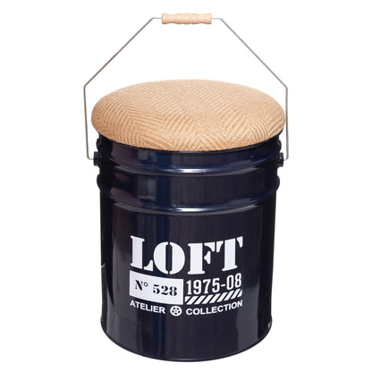 Juego De 2 Pufs Canister alfred Metal