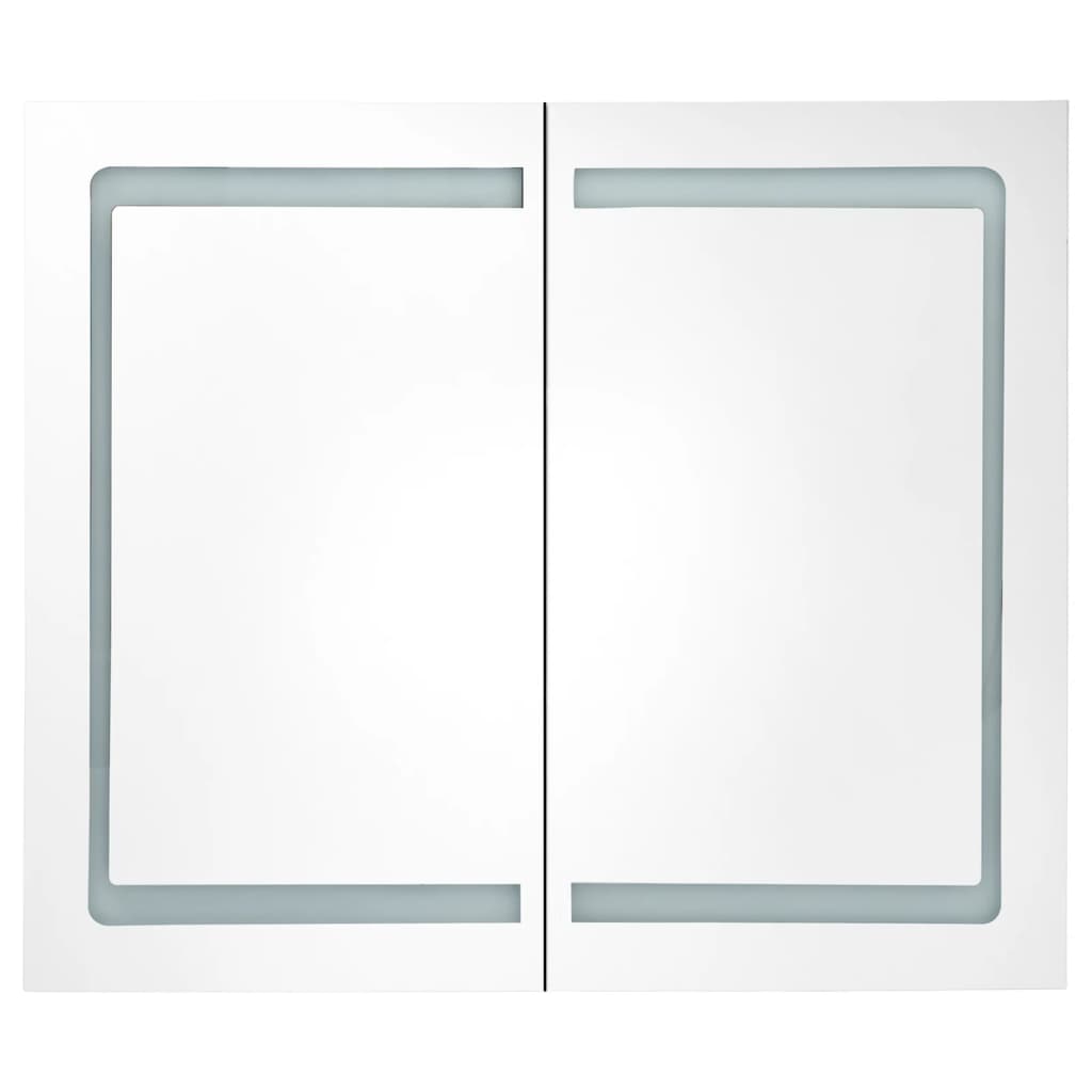 Armario De Baño Con Espejo Y Led Color Roble 80x12x68 Cm_3