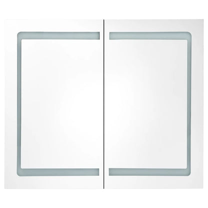 Armario De Baño Con Espejo Y Led Color Roble 80x12x68 Cm_3