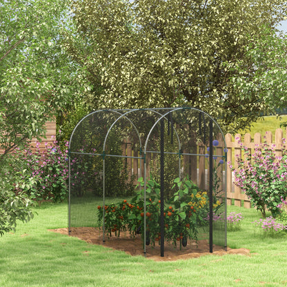 Outsunny Jaula De Cultivo Con 1 Puerta Con Cremallera 120x240x188 Cm Negro_1