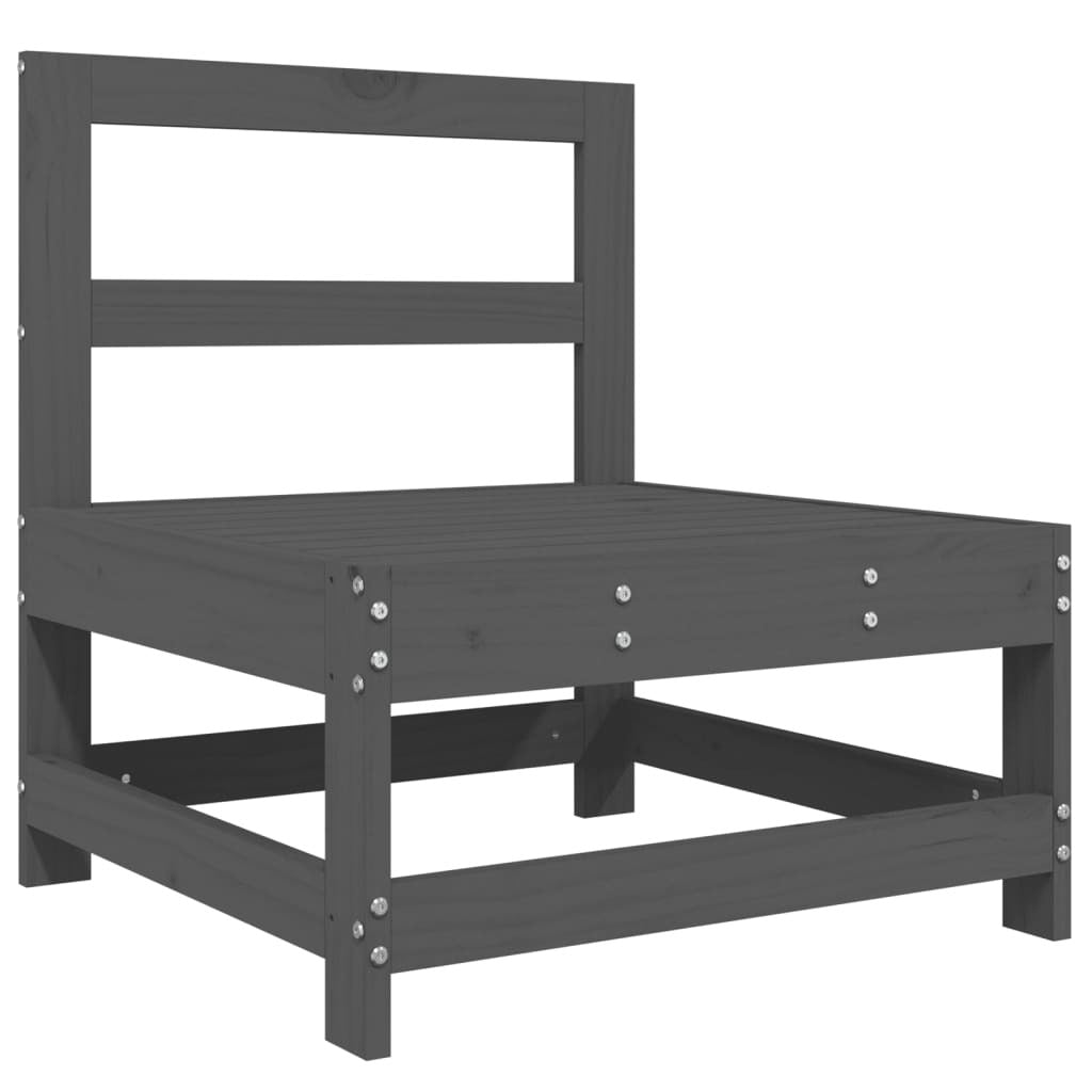 Vidaxl Mesa Y Taburetes Altos Jardín 6 Pzas Madera Maciza De Pino Gris_3
