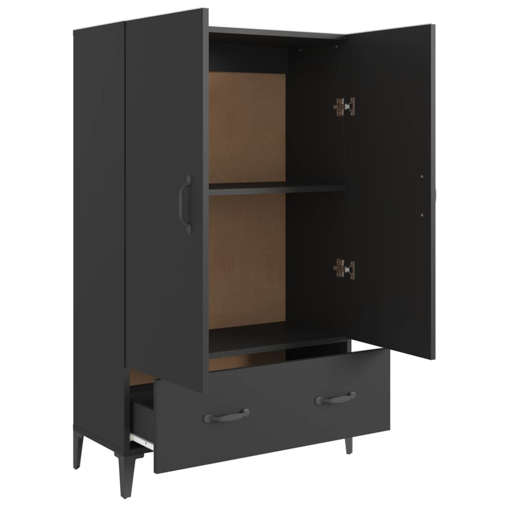 Aparador De Madera De Ingeniería Negro 70x31x115 Cm / Vetonek_3