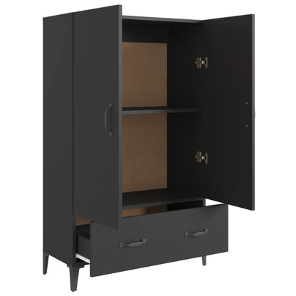 Aparador De Madera De Ingeniería Negro 70x31x115 Cm / Vetonek_3