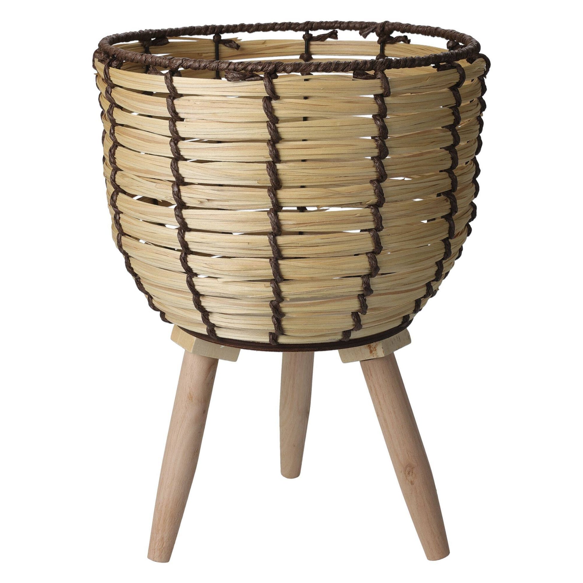 Well Home Juego De 2 Cestas Maceteros De Madera Con Patas Ø21ø27cm