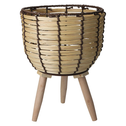 Well Home Juego De 2 Cestas Maceteros De Madera Con Patas Ø21ø27cm