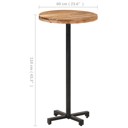 Mesa De Bar Redonda Madera Maciza De Mango Ø60x110 Cm_4