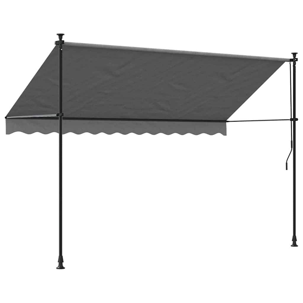 Toldo Retráctil De Tela Y Acero Gris Antracita 300x150 Cm_3