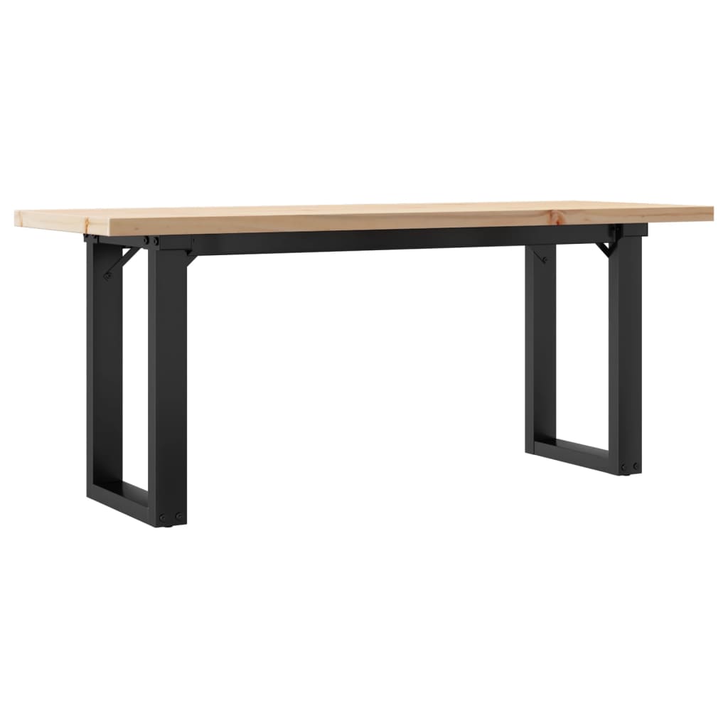 Mesa De Centro Marco O Madera Maciza Pino Y Acero 110x40x45,5cm_0