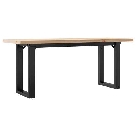 Mesa De Centro Marco O Madera Maciza Pino Y Acero 110x40x45,5cm_0