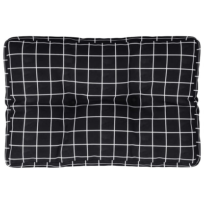 Vidaxl Cojín Para Palés Tela A Cuadros Negro 60x40x12 Cm_0