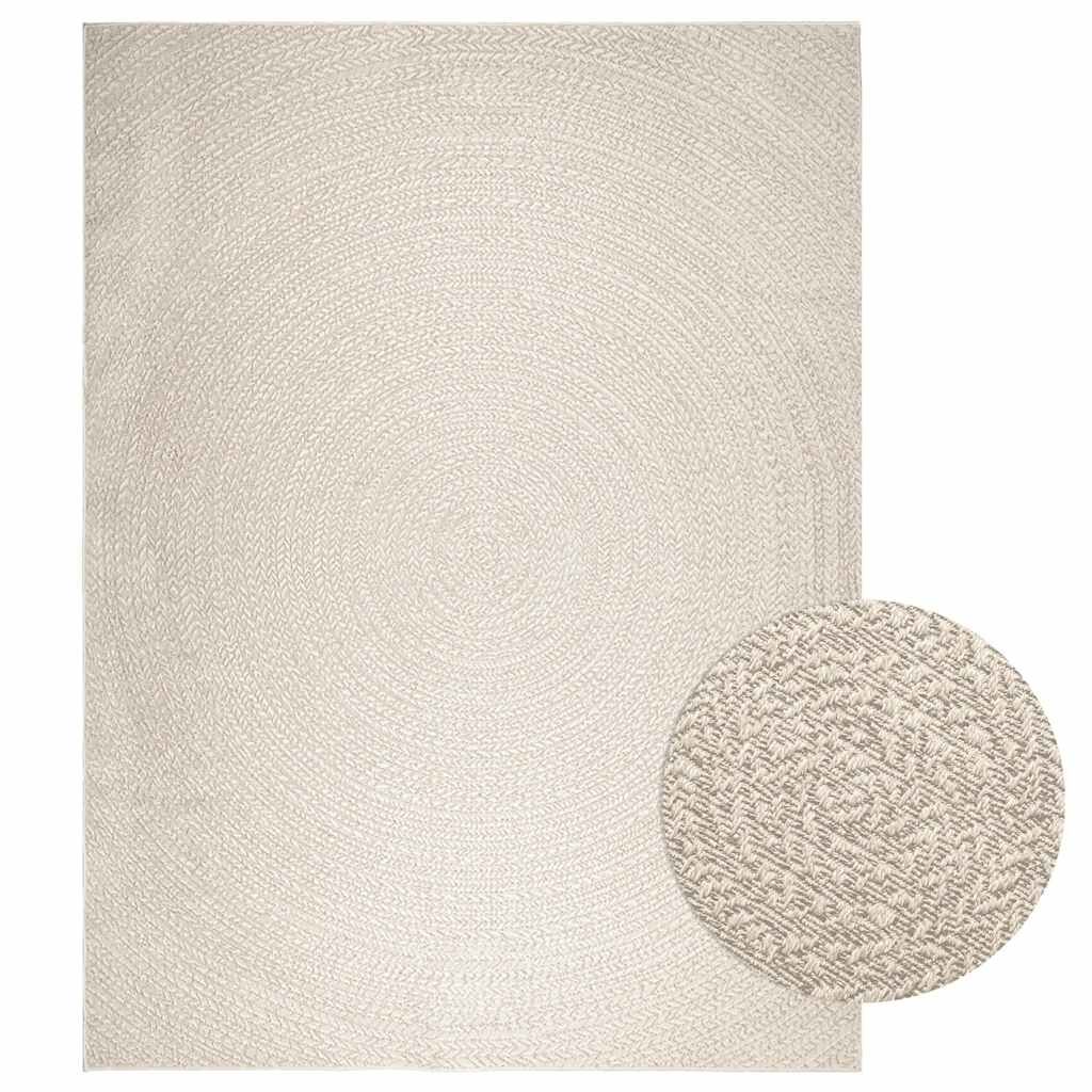 Vidaxl Alfombra Zizur Apariencia Yute Interior Exterior Crema_0