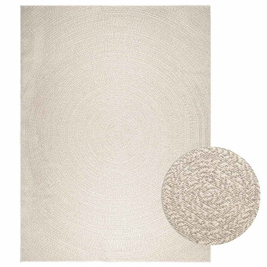 Vidaxl Alfombra Zizur Apariencia Yute Interior Exterior Crema_0