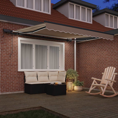 Toldo Retráctil Beige 350 X 250 Cm Tela Y Aluminio_2