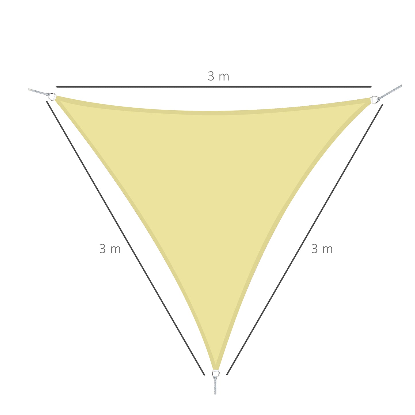 Outsunny Toldo Vela Sombrilla Parasol Triangulo Tejido De Poliester 160g/m2_2