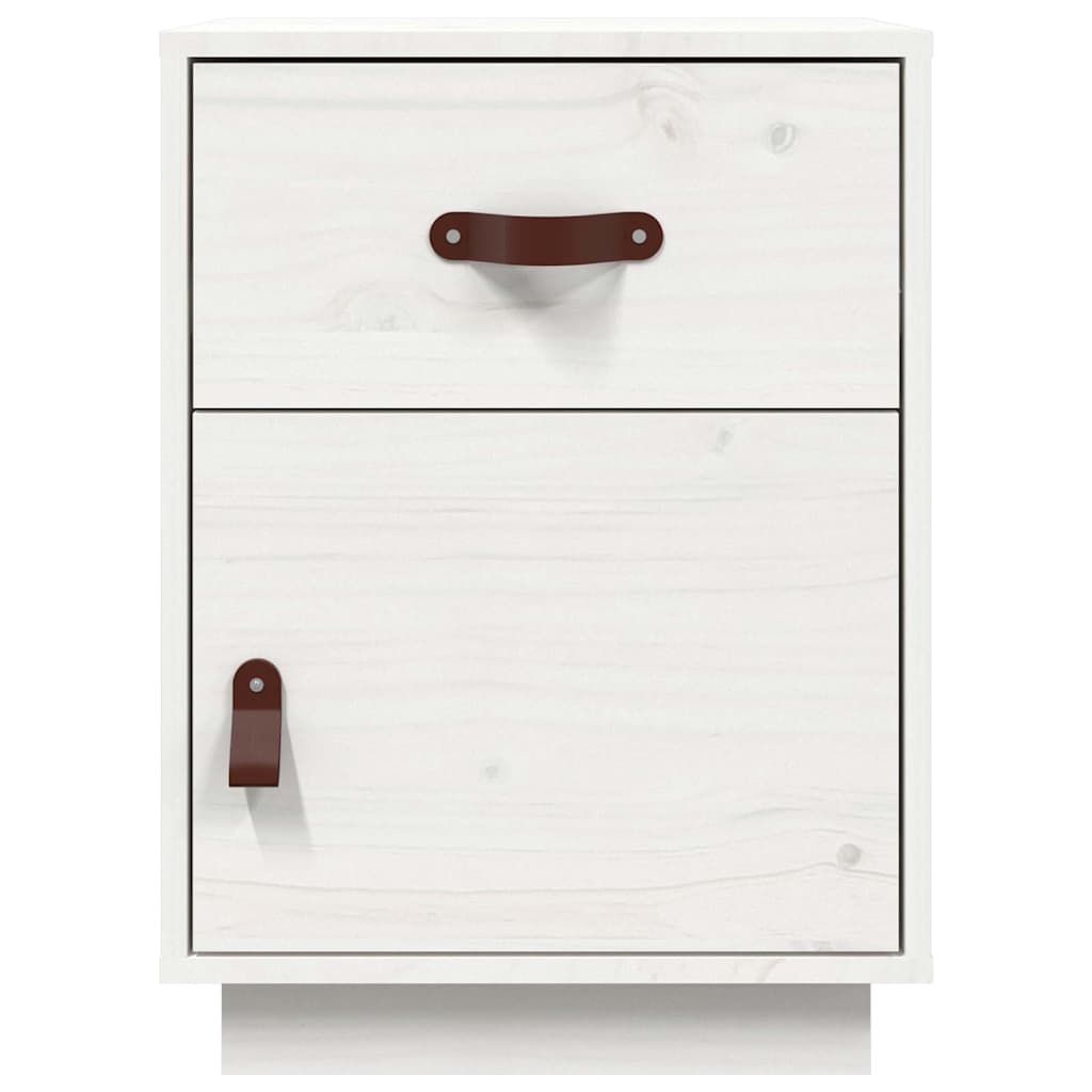 Mesitas De Noche 2 Uds Madera Maciza Pino Blanco 40x34x55 Cm_4