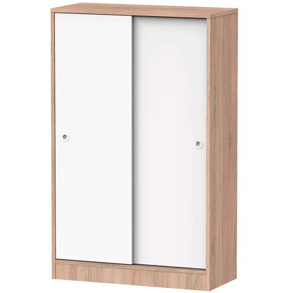 Armario Dormitorio, Multiusos, Baño, Mueble Cocina, Zapatero 2 Puertas Correderas 120x74x33 Cm, Briebe, Nova, Blanco