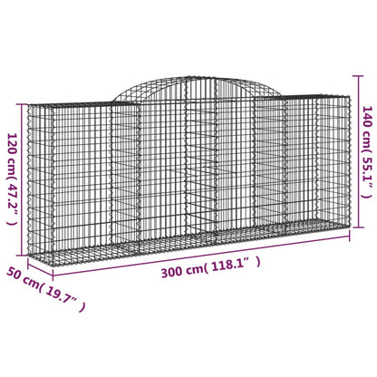 Cestas De Gaviones 8 Uds Forma De Arco Hierro 300x50x120/140 Cm_5