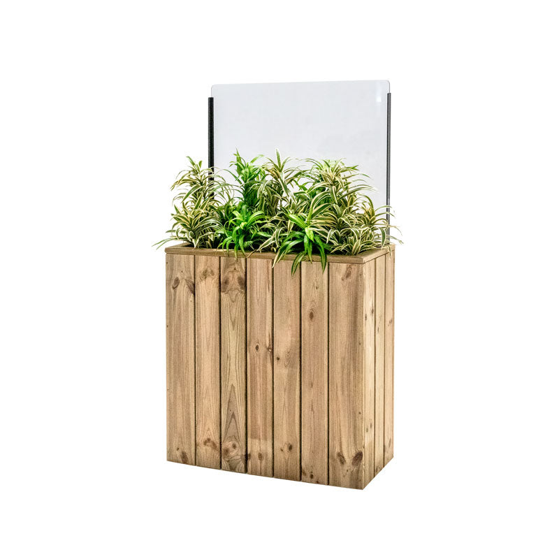 Jardinera Alta De Madera Autoportante Con Cortavientos 60 Cm 75x34,5x80 Cm Hortalia_0