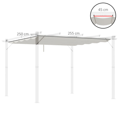 Outsunny Cubierta Para Pérgola Retráctil 2,5x2,55m Para Marco De 3x3 M Crema_2