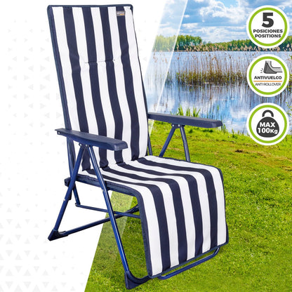 Silla Tumbona Plegable 5 Posiciones Rayas Marineras Aktive Garden_1