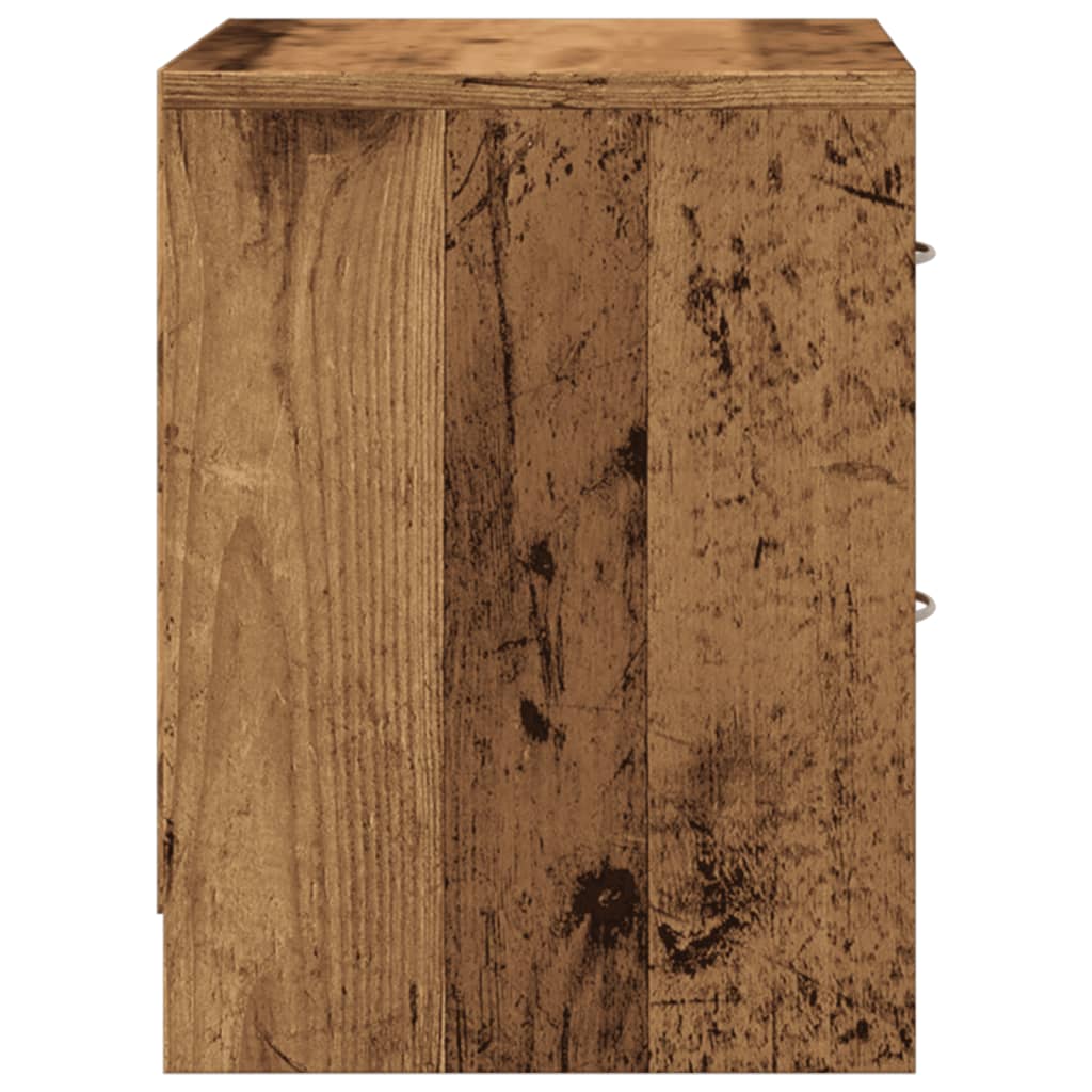 Mesita De Noche Madera De Ingeniería Envejecida 40x30x40 Cm_4