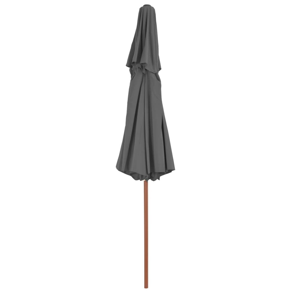 Vidaxl Sombrilla De Dos Niveles Con Palo De Madera Antracita 270 Cm_3