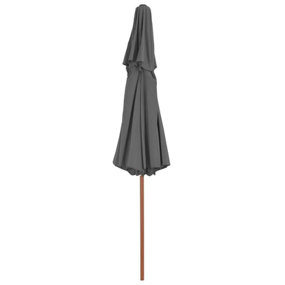Vidaxl Sombrilla De Dos Niveles Con Palo De Madera Antracita 270 Cm_3
